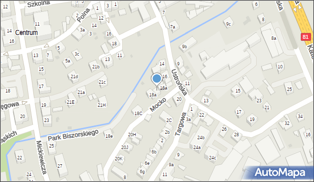 Skoczów, Ustrońska, 18, mapa Skoczów