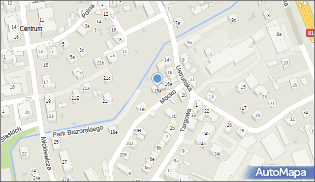 Skoczów, Ustrońska, 18a, mapa Skoczów