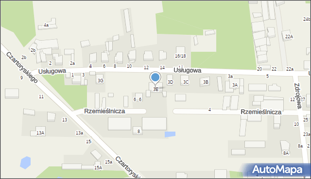 Stara Gadka, Usługowa, 3E, mapa Stara Gadka