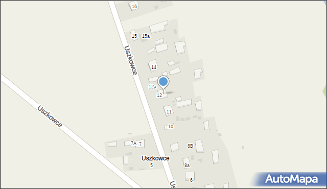 Stare Oleszyce, Uszkowce, 12a, mapa Stare Oleszyce