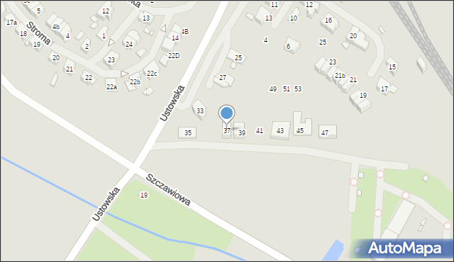 Szczecin, Ustowska, 37, mapa Szczecina