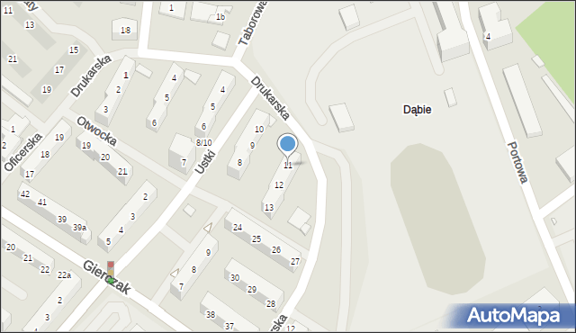 Szczecin, Ustki, 11, mapa Szczecina