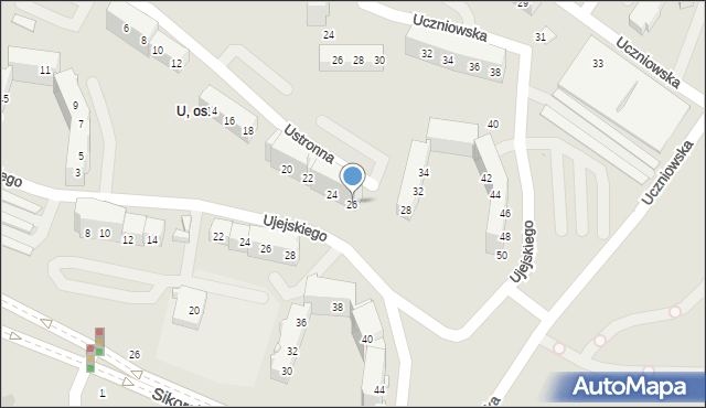 Tychy, Ustronna, 26, mapa Tychów