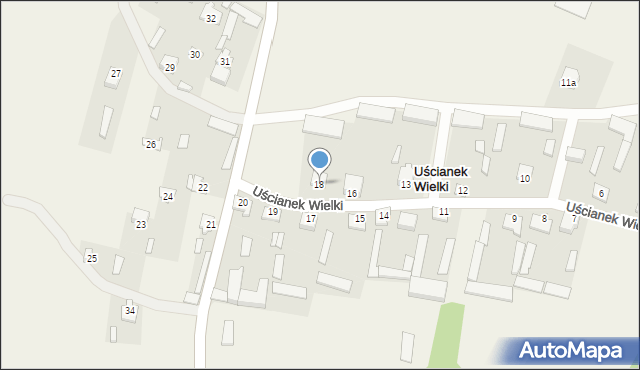 Uścianek Wielki, Uścianek Wielki, 18, mapa Uścianek Wielki
