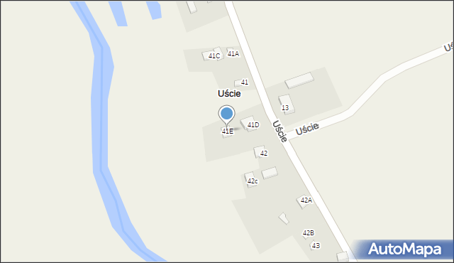 Uście, Uście, 41E, mapa Uście