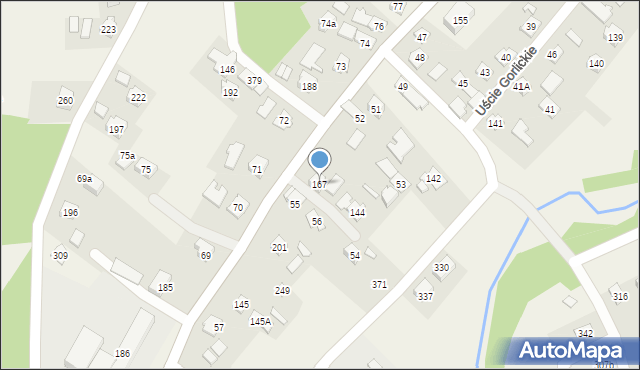 Uście Gorlickie, Uście Gorlickie, 167, mapa Uście Gorlickie