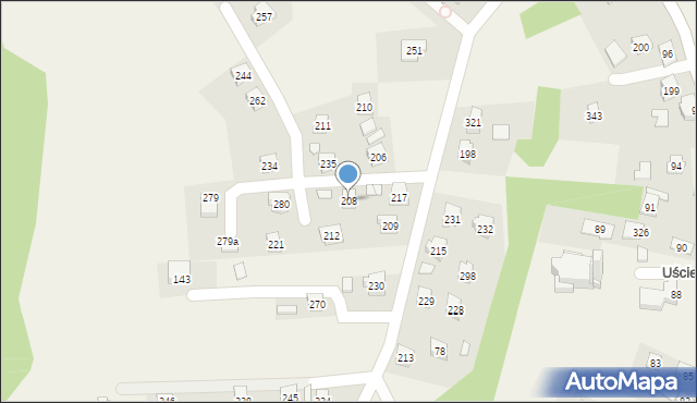 Uście Gorlickie, Uście Gorlickie, 208, mapa Uście Gorlickie