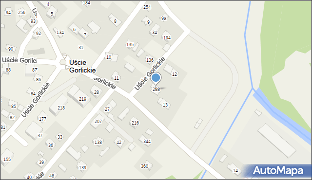 Uście Gorlickie, Uście Gorlickie, 288, mapa Uście Gorlickie