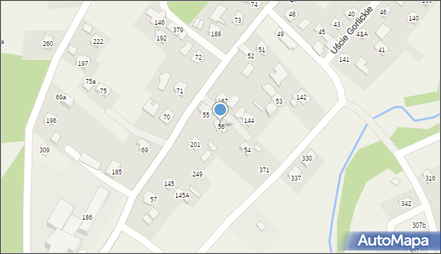 Uście Gorlickie, Uście Gorlickie, 56, mapa Uście Gorlickie