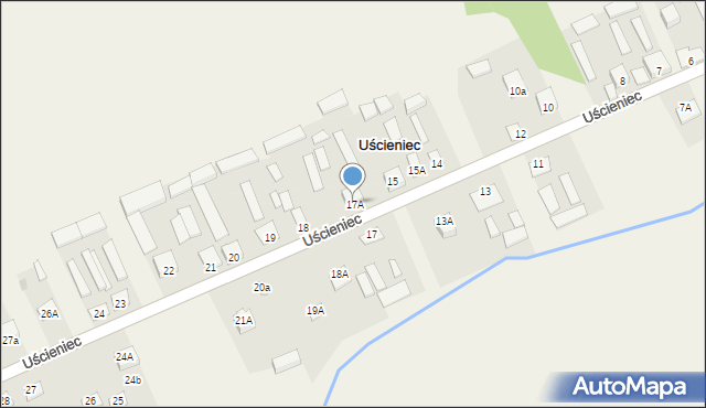 Uścieniec, Uścieniec, 17A, mapa Uścieniec