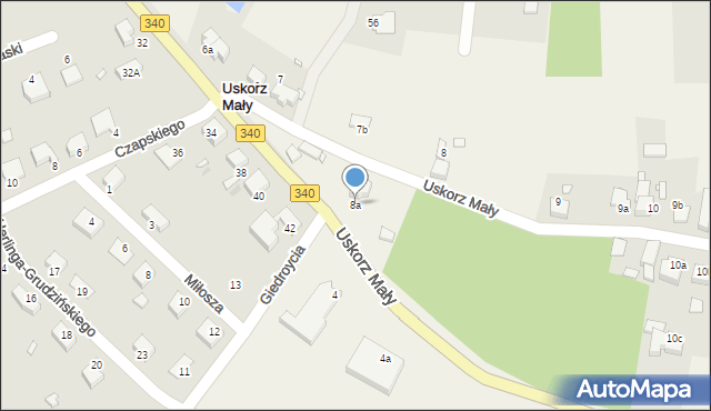 Uskorz Mały, Uskorz Mały, 8a, mapa Uskorz Mały