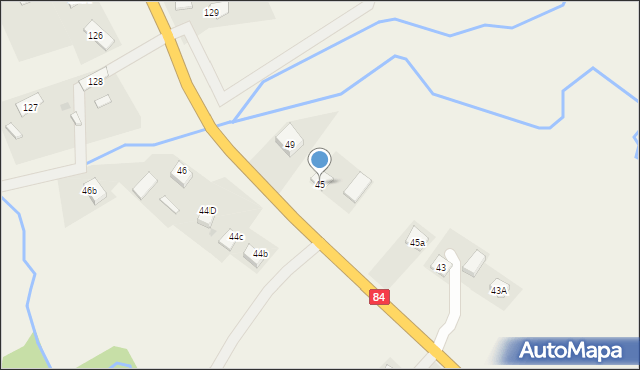 Ustjanowa Dolna, Ustjanowa Dolna, 45, mapa Ustjanowa Dolna