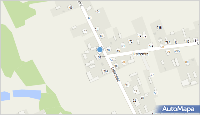 Ustrzesz, Ustrzesz, 59, mapa Ustrzesz