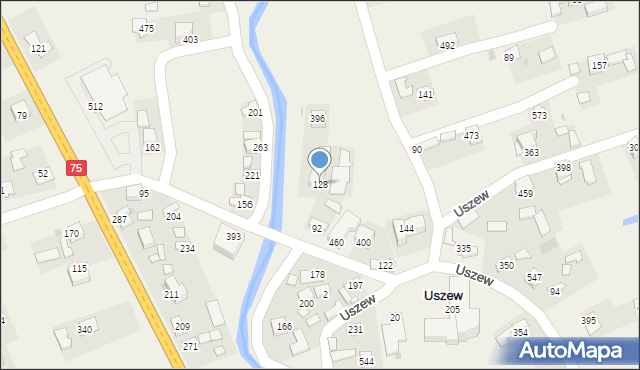 Uszew, Uszew, 128, mapa Uszew