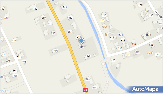 Uszew, Uszew, 540, mapa Uszew