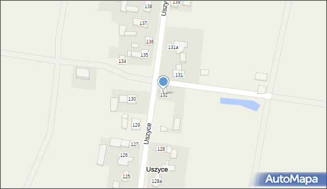 Uszyce, Uszyce, 132, mapa Uszyce