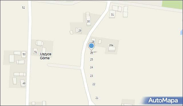 Uszyce, Uszyce, 26, mapa Uszyce