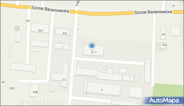 Zaścianki, Usługowa, 3, mapa Zaścianki