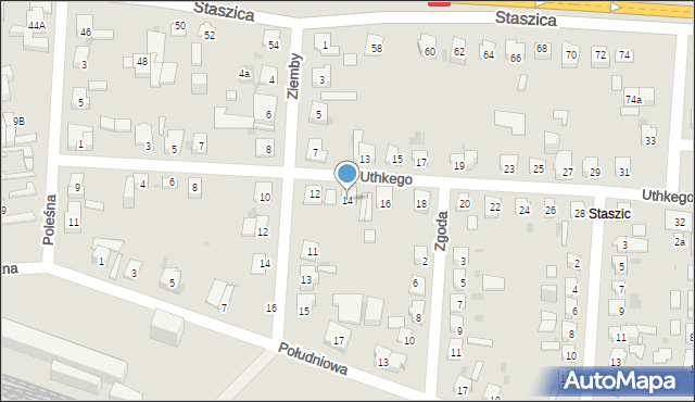 Dąbrowa Górnicza, Uthkego Cezarego, 14, mapa Dąbrowa Górnicza