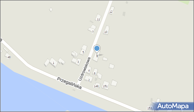 Gdańsk, Uzdrowiskowa, 8, mapa Gdańska