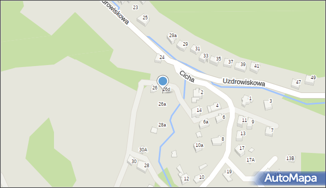 Szczyrk, Uzdrowiskowa, 26c, mapa Szczyrk