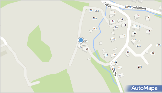 Szczyrk, Uzdrowiskowa, 30, mapa Szczyrk