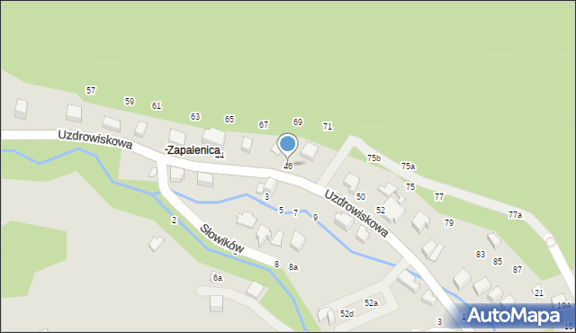 Szczyrk, Uzdrowiskowa, 46, mapa Szczyrk