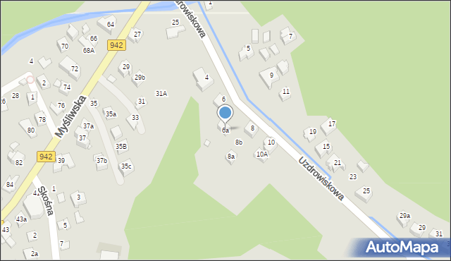 Szczyrk, Uzdrowiskowa, 6a, mapa Szczyrk