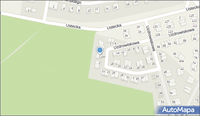 Ustka, Uzdrowiskowa, 15, mapa Ustka