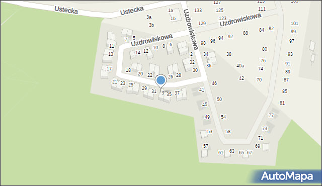 Ustka, Uzdrowiskowa, 33, mapa Ustka