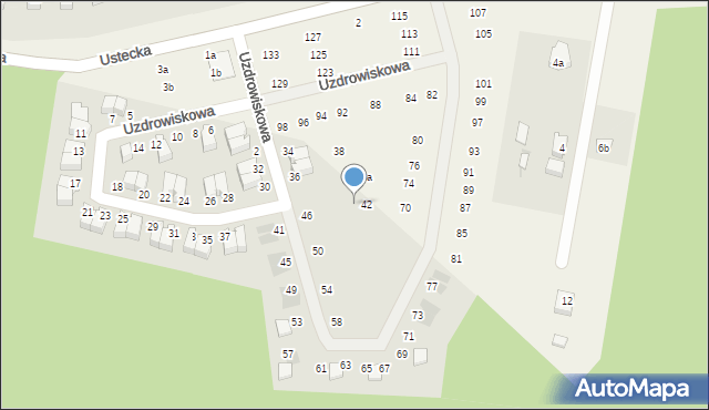 Ustka, Uzdrowiskowa, 44, mapa Ustka