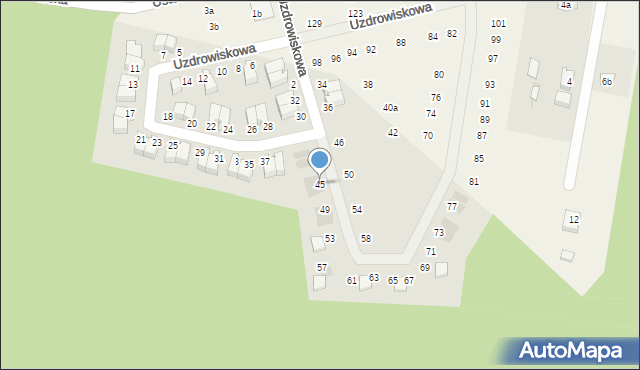 Ustka, Uzdrowiskowa, 45, mapa Ustka