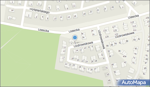 Ustka, Uzdrowiskowa, 5, mapa Ustka