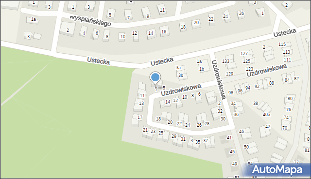 Ustka, Uzdrowiskowa, 7, mapa Ustka