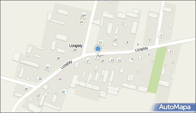 Uziębły, Uziębły, 17A, mapa Uziębły