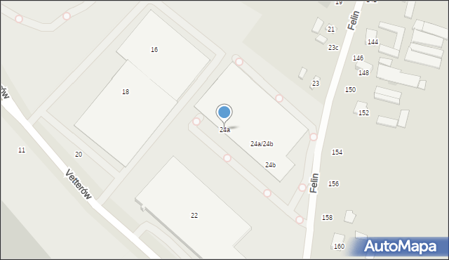 Lublin, Vetterów, 24a, mapa Lublina