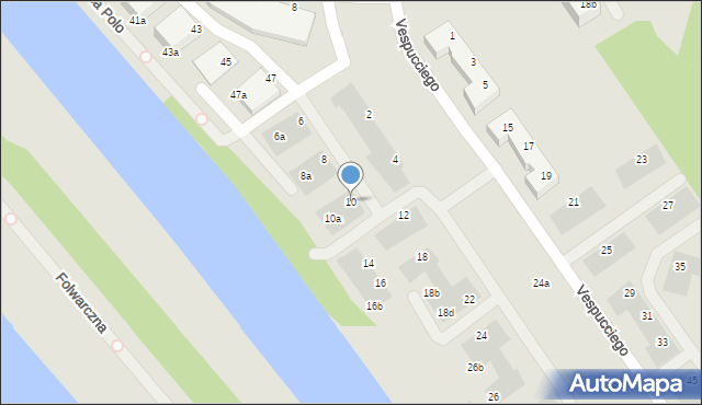 Wrocław, Vespucciego Ameriga, 10, mapa Wrocławia