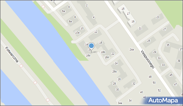 Wrocław, Vespucciego Ameriga, 16a, mapa Wrocławia