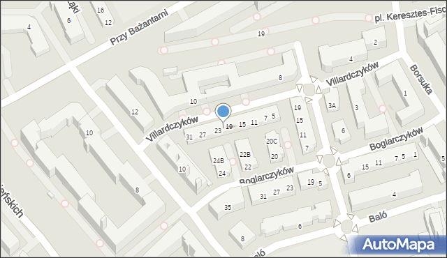 Warszawa, Villardczyków, 21, mapa Warszawy