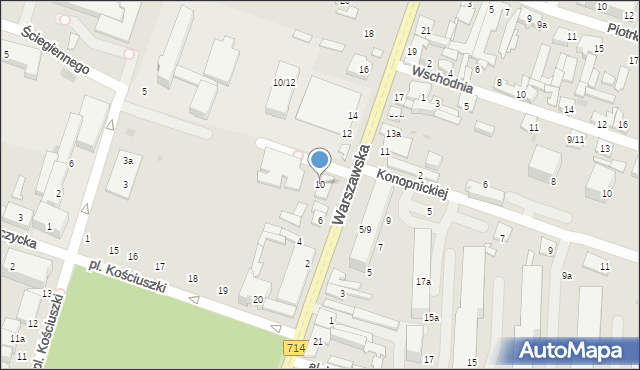 Aleksandrów Łódzki, Warszawska, 10, mapa Aleksandrów Łódzki