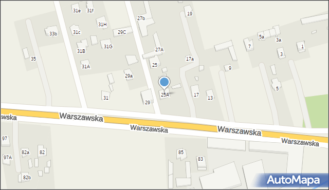 Aleksandrówka, Warszawska, 25A, mapa Aleksandrówka