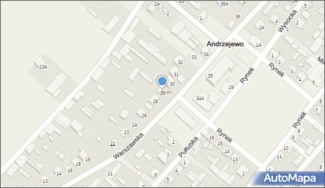 Andrzejewo, Warszawska, 29, mapa Andrzejewo