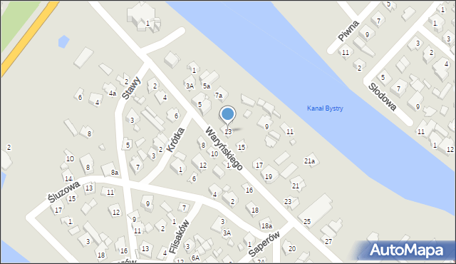 Augustów, Waryńskiego Ludwika, 13, mapa Augustów