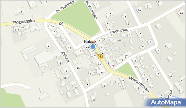 Babiak, Warszawska, 5, mapa Babiak