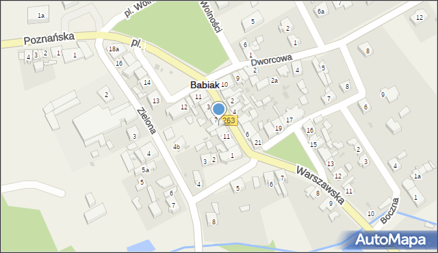 Babiak, Warszawska, 7a, mapa Babiak