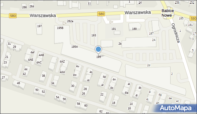 Babice Nowe, Warszawska, 195, mapa Babice Nowe