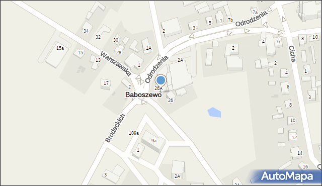 Baboszewo, Warszawska, 26B, mapa Baboszewo