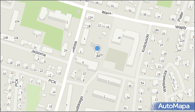 Bartoszyce, Wajdy Andrzeja Witolda, 18A, mapa Bartoszyce