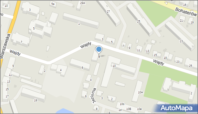 Bartoszyce, Wajdy Andrzeja Witolda, 8, mapa Bartoszyce