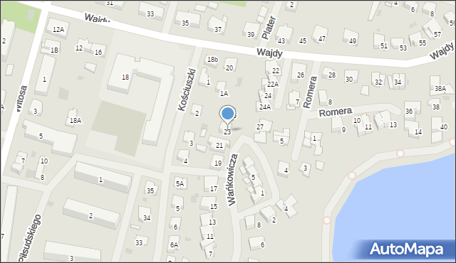 Bartoszyce, Wańkowicza, 23, mapa Bartoszyce